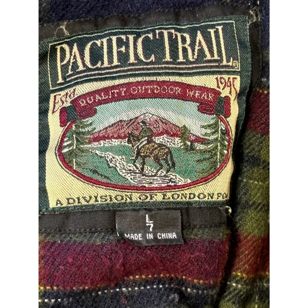 Pacific Trail Boys Olive Green Hooded Winter Jacket Plaid Lined Size L 7 296556‎